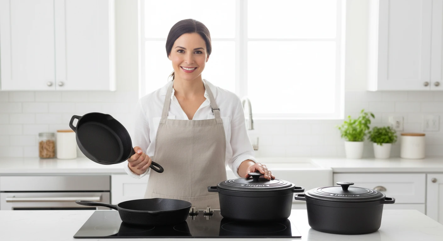 Panelas de ferro mantêm marcas de grelha mais definidas